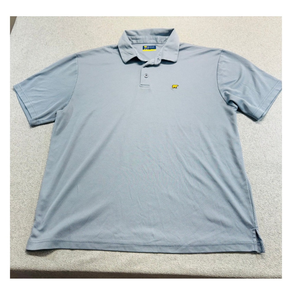 Jack Nicklaus Mens XL Golf Polo Gray Golden Bear Logo Performance Shirt Classic